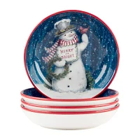 Certified International Snowman Greetings 4-pc. Earthenware Soup Bowl