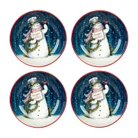 Certified International Snowman Greetings 4-pc. Earthenware Soup Bowl