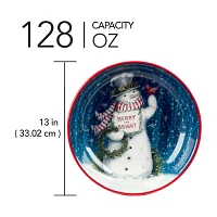 Certified International Snowman Greetings Serving Bowl