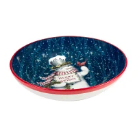 Certified International Snowman Greetings Serving Bowl