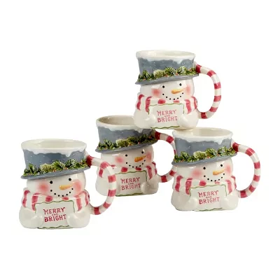 Certified International Snowman Greetings 4-pc. Coffee Mug