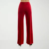 Premier Amour Velvet Womens Mid Rise Wide Leg Pull-On Pants