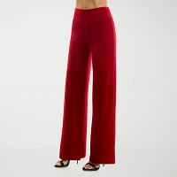 Premier Amour Velvet Womens Mid Rise Wide Leg Pull-On Pants