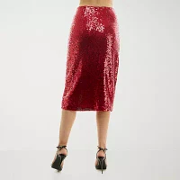 Premier Amour Sequin Womens Asymmetrical Skirt