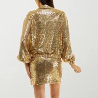 Premier Amour Sequin Lightweight Womens Bomber Jacket