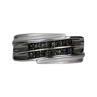 LIMITED QUANTITIES! Mens 2-Row Black Sapphire Ring