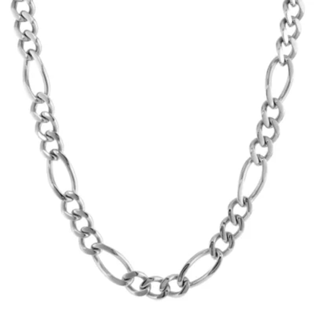 Mens Stainless Steel 22" 11mm Figaro Chain