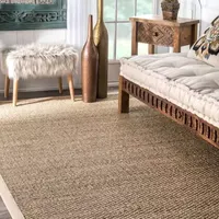 nuLoom Elijah Seagrass with Border Rug