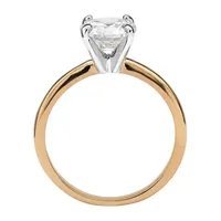 Womens 1 7/8 Ct. White Cubic Zirconia 18K Gold Over Brass Engagement Ring