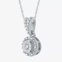 (G / Si2-Si3) Womens Diamond Accent Lab Grown White Diamond Sterling Silver Pendant Necklace