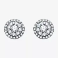 1 CT. T.W. Mined White Diamond 10K White Gold 9.9mm Round Stud Earrings