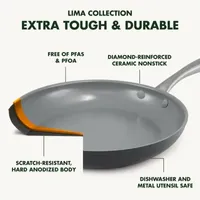 GreenPan Lima Hard Anodized Ceramic Non-Stick 10" Open Frypan with Turner Set