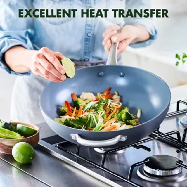 Venice Pro Ceramic Nonstick 12 Wok with Lid and Helper Handle