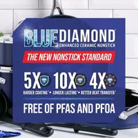 As Seen On TV Blue Diamond Infused 2-pc. Aluminum Non-Stick 9.5" and 11" Frying Pan Duo