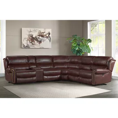 Troon 6 Pc Upholstered Leather Sectional