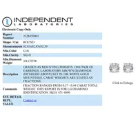 Ever Star (G / SI1-SI2) 3/8 CT. T.W. Lab Grown White Diamond 10K Gold 3.7mm Round Stud Earrings