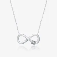 YES PLEASE! Womens Genuine Diamond Accent Sterling Silver Infinity Pendant Necklace
