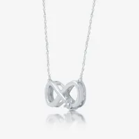 YES PLEASE! Womens Genuine Diamond Accent Sterling Silver Infinity Pendant Necklace