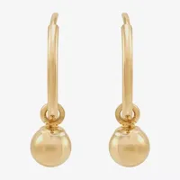 14K Gold Round Drop Earrings