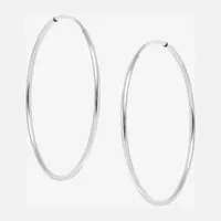 14K White Gold 16mm Hoop Earrings