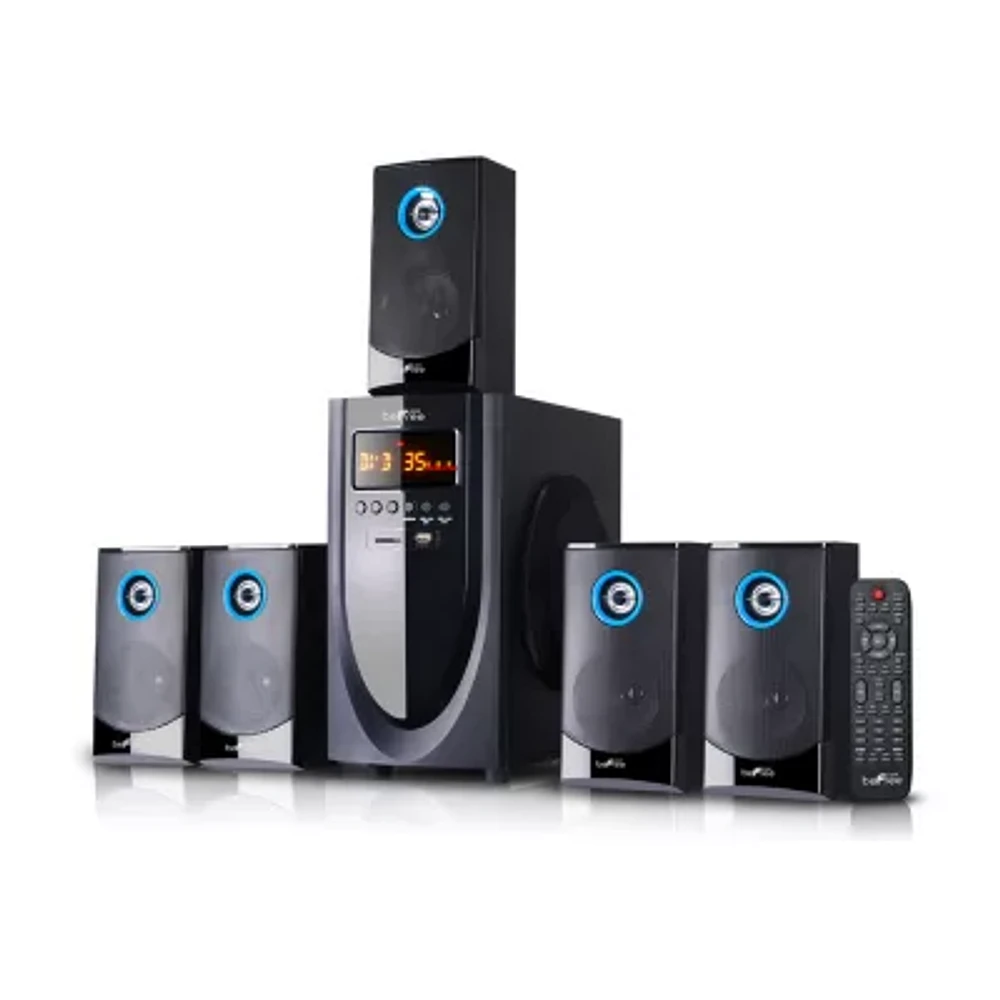 beFree Sound 5.1 Channel Surround Sound Bluetooth Speaker System in Black