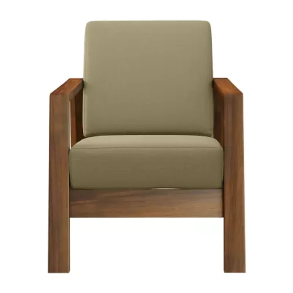 Columbus Exposed Wood Frame Armchair