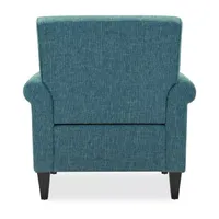 Jean Traditional Rolled Arm Accent Chair with Pewter Nailheads Tweed