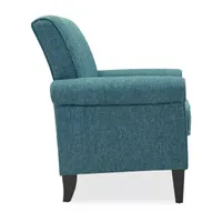 Jean Traditional Rolled Arm Accent Chair with Pewter Nailheads Tweed