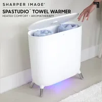 Sharper Image SpaStudio Towel Warmer Heated Comfort + Aromatherapy Large Capacity Warms 3 Towels