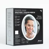 Sharper Image SpaStudio Waterproof Fogless Shower Mirror Bluetooth Speaker