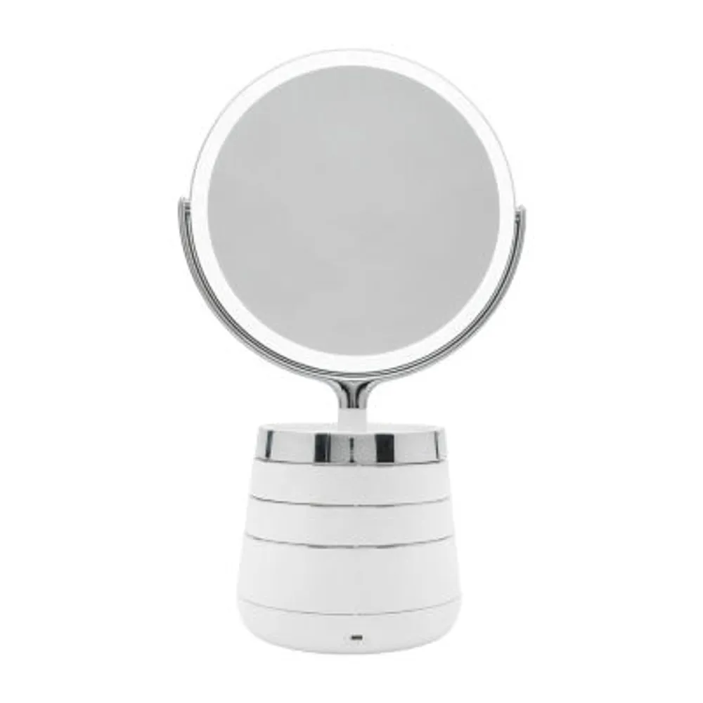 Sharper Image Spastudio Vanity Plus 10-Inch LED Mirror with Storage Trays