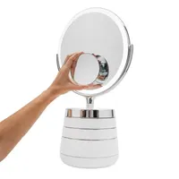 Sharper Image Spastudio Vanity Plus 10-Inch LED Mirror with Storage Trays