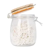 Home Expressions Glass Bamboo Spa Bathroom Canister