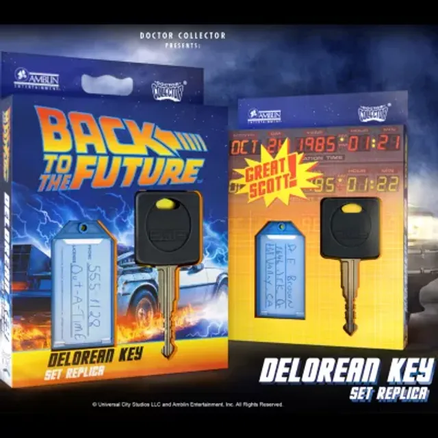 Doctor Collector Collectable Back To The Future Delorean Key Set Replica  2-pc. Memorabilia