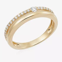 (H-I / Si1-Si2) 1/5 CT. Lab Grown White Diamond 14K Gold Over Silver Sterling Band