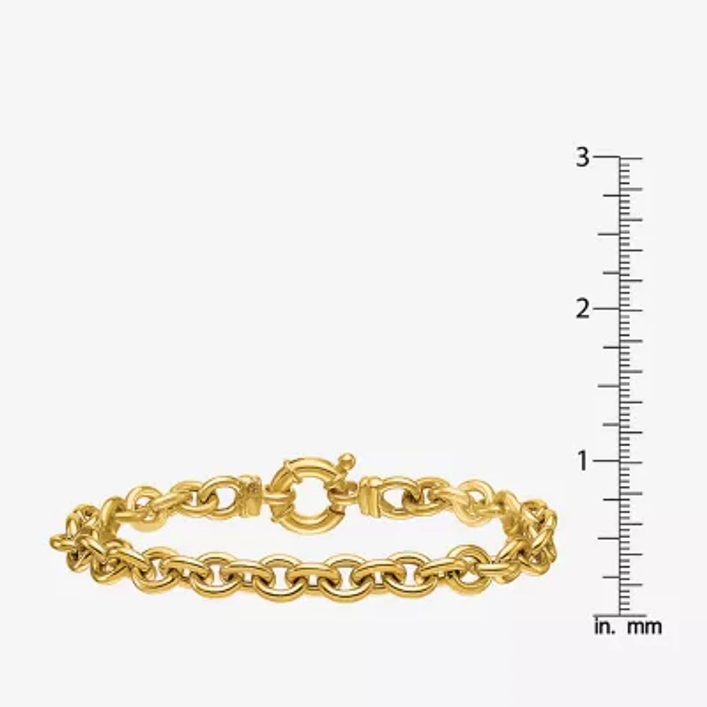 18K Gold 7.5 Inch Solid Rolo Chain Bracelet