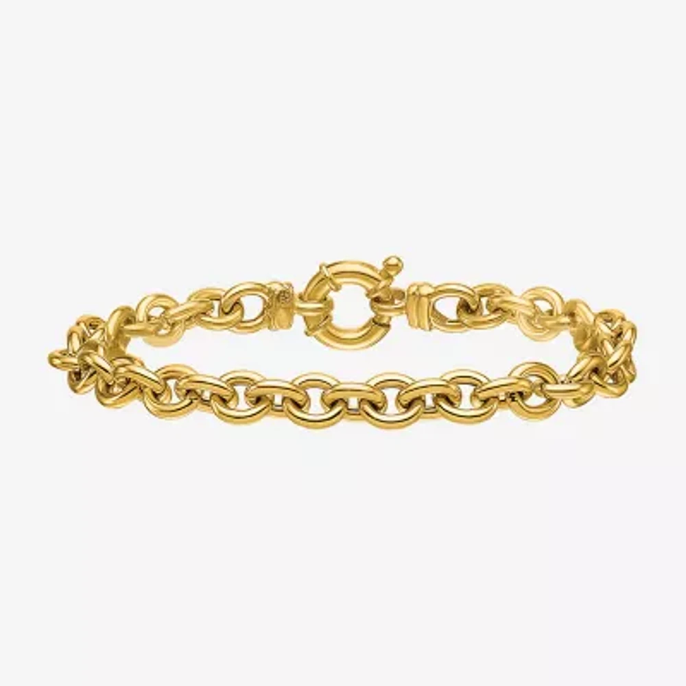 18K Gold 7.5 Inch Solid Rolo Chain Bracelet