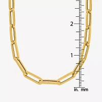 18K Gold 18 Inch Solid Paperclip Chain Necklace