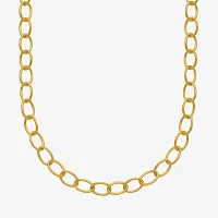 18K Gold 18 Inch Solid Link Chain Necklace