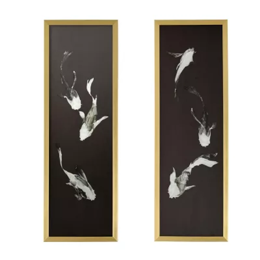 Stylecraft Koi Fish Gold Frame Printed 2-pc. Framed Wall Art Sets