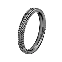 Personally Stackable Black Sterling Silver 3.25mm Braid Ring