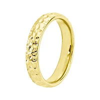 Personally Stackable 18K Yellow Gold Over Sterling Silver Pebbled Ring