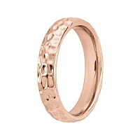 Personally Stackable 18K Rose Gold Over Sterling Silver Pebbled Ring