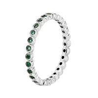 Personally Stackable Lab-Created Emerald Sterling Silver Ring