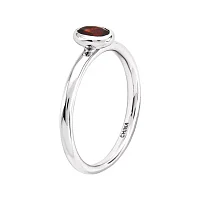 Personally Stackable Oval Genuine Garnet Ring