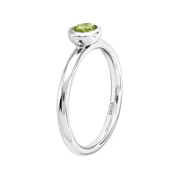 Personally Stackable 5mm Round Genuine Peridot Ring