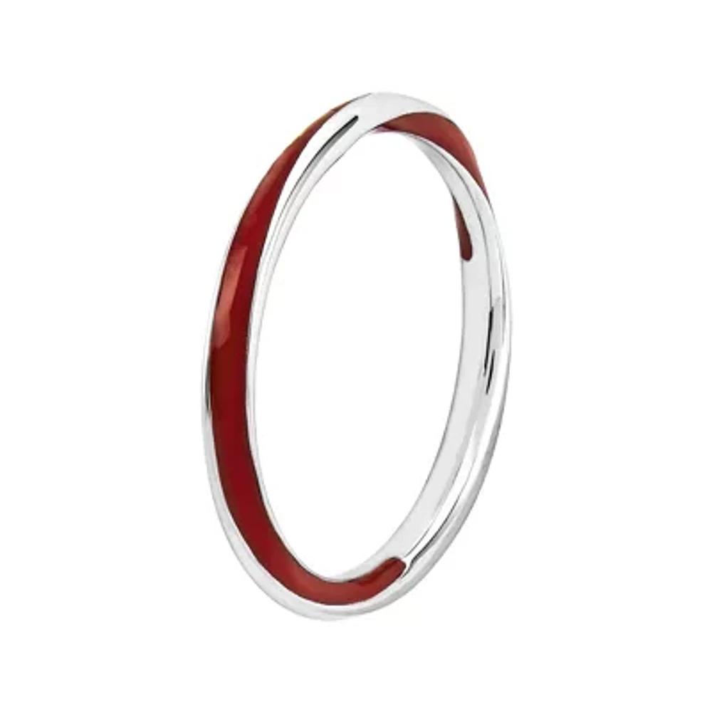 Personally Stackable Sterling Silver Twisted Enamel Ring