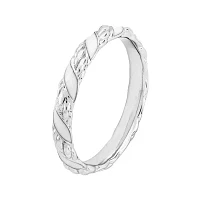 Personally Stackable Sterling Silver White Enamel Ribbon Ring