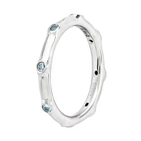 Personally Stackable Genuine Topaz Sterling Silver Station Ring