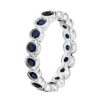 Personally Stackable Lab-Created Blue Sapphire Sterling Silver Eternity Ring